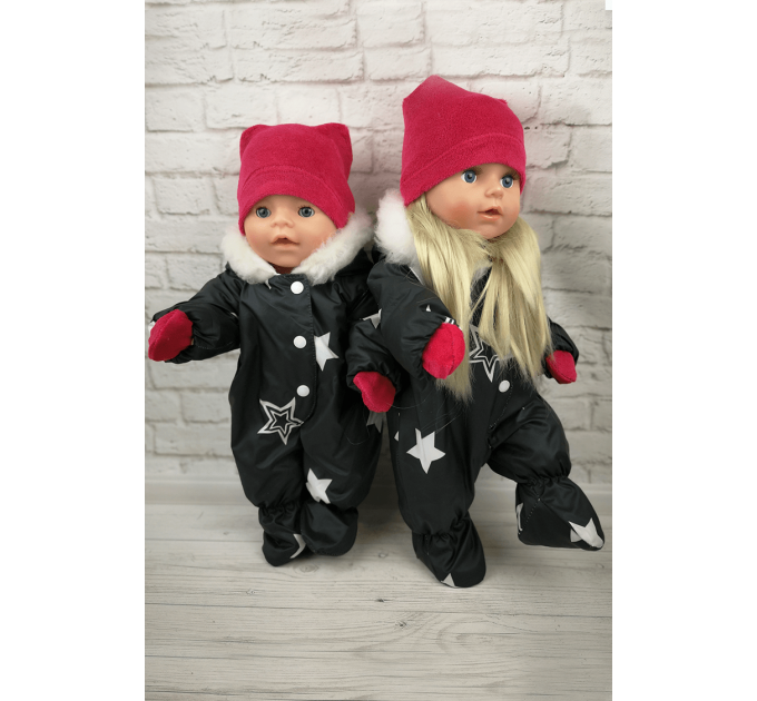 Комбинезон для куклы Baby Born чёрный в звездах девочке