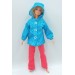 Одежда для Barbie - Костюм барби с голубой паркой в горошек