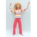 Одежда для Barbie - Костюм барби с голубой паркой в горошек