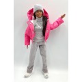Набір одягу 5 речей для Барбі - сіро-рожевий зимовий комплект