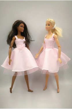 Одежда для куклы Barbie / Барби - Платье нежно розовое
