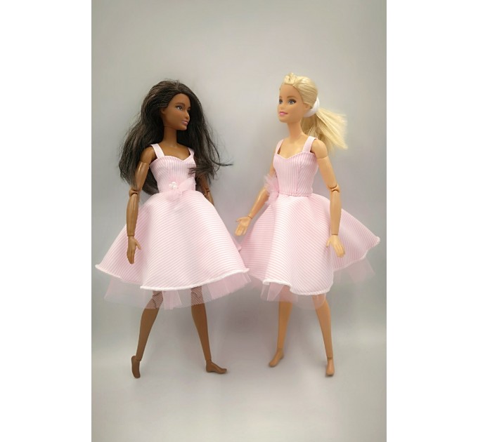 Одежда для куклы Barbie / Барби - Платье нежно розовое