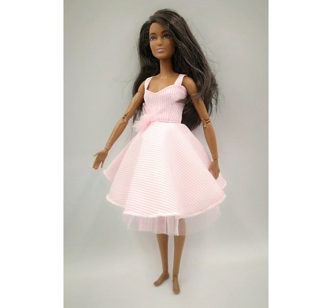 Одежда для куклы Barbie / Барби - Платье нежно розовое
