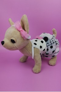 Платье белое в горошек для Chi Chi Love - Одежда для плюшевых игрушечных собачек Чи Чи Лав