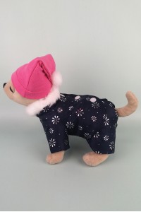 Костюм зимний с розовой шапкой