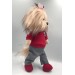 Брюки, футболка, носки для мягкой игрушки Orange Lucky Doggy - Костюм красно-серый 