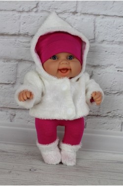 Комплект с белой шубкой для пупса 22см
